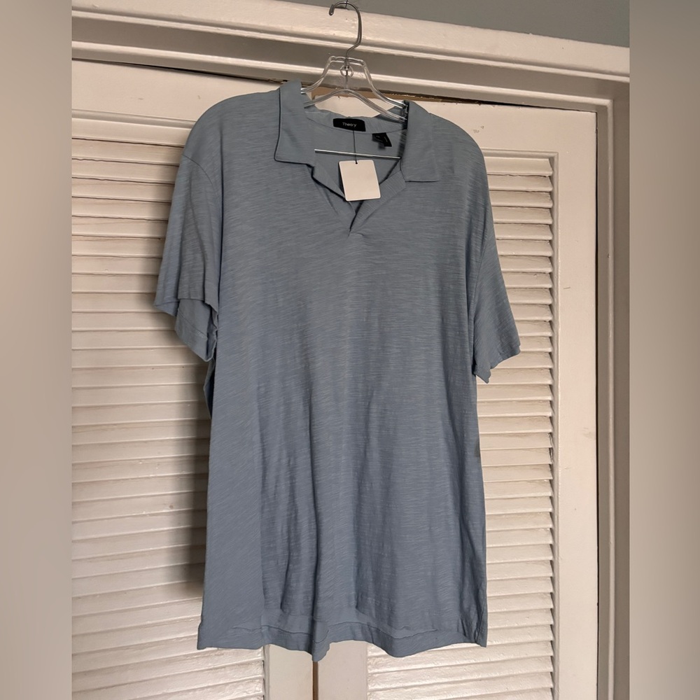 Theory Light Blue Men's Polo Shirt